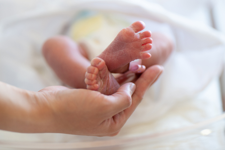 Photo of a newborn baby at a hospital